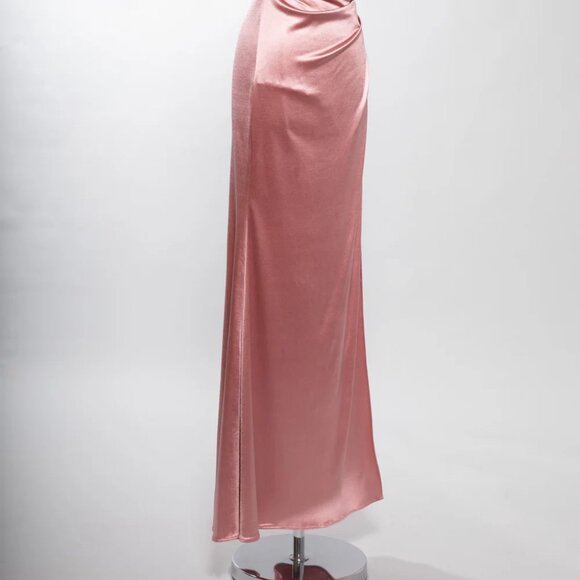 NEW LONG FORMAL SLEEVELESS SHEATH SOLID PROM DRESS W/ GATHERED WAISTLINE TC D601 - Picture 5 of 8